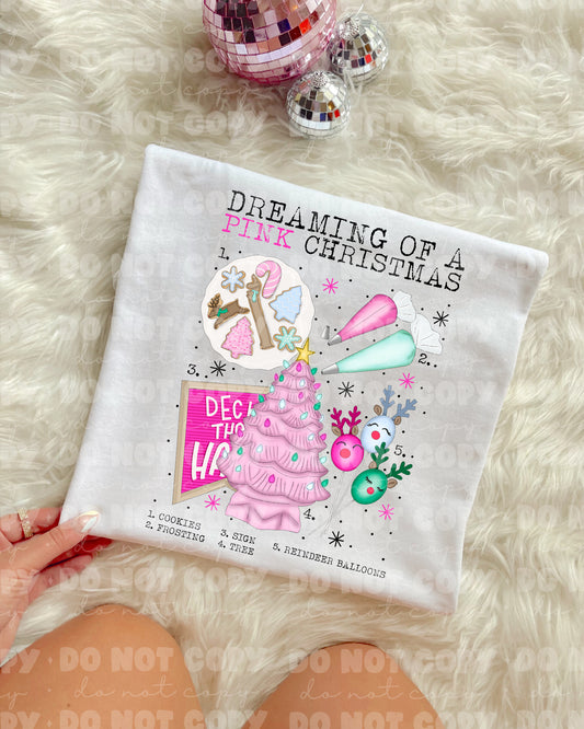 Dreaming of a pink Christmas chart *DREAM TRANSFER* DTF