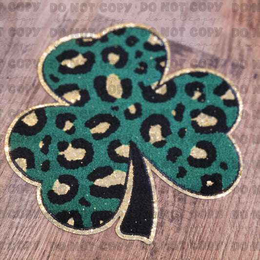 Shamrock clover leopard St. Patrick's Day Patch