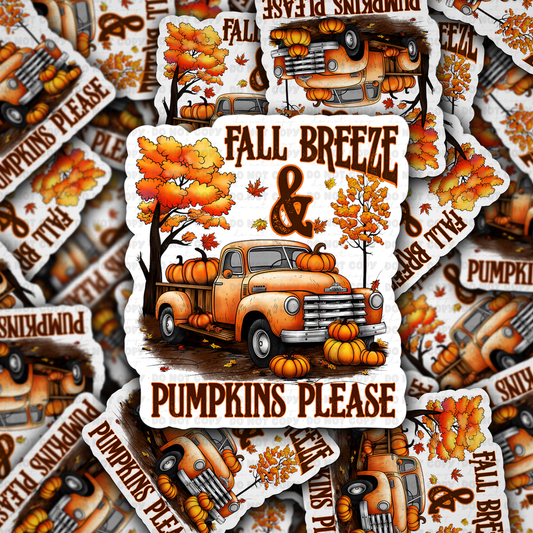 DC 1126 Fall Breeze pumpkins please Die cut sticker