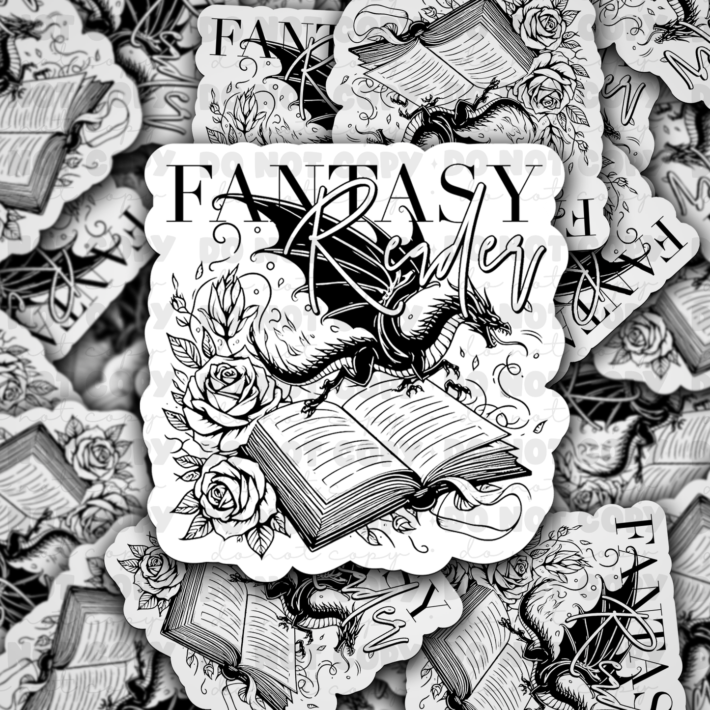 DC 1114 Fantasy reader Die cut sticker