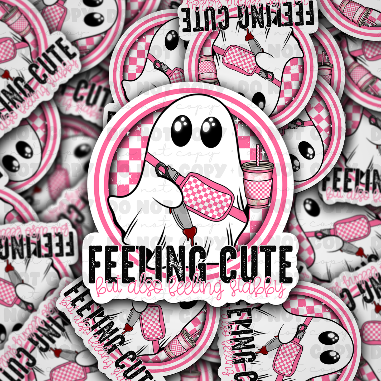 DC 1090 feeling cute but also feeling stabby Die cut sticker