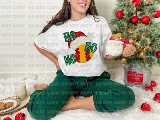 2939 Ho Ho Ho Christmas softball *DREAM TRANSFER* DTF