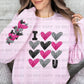 3176 I Love Heart Glitter with sleeve *DREAM TRANSFER* DTF