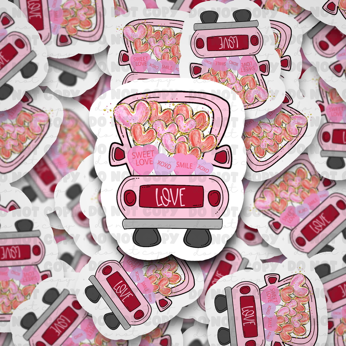 DC507 Love truck  Die cut sticker 3-5 Business Day TAT