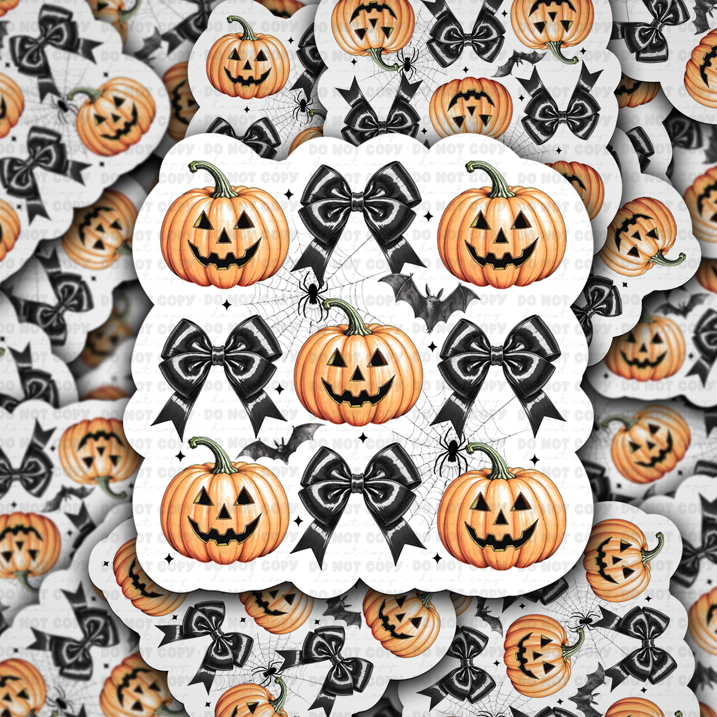 DC 1135 Halloween pumpkin coquette bow Die cut sticker