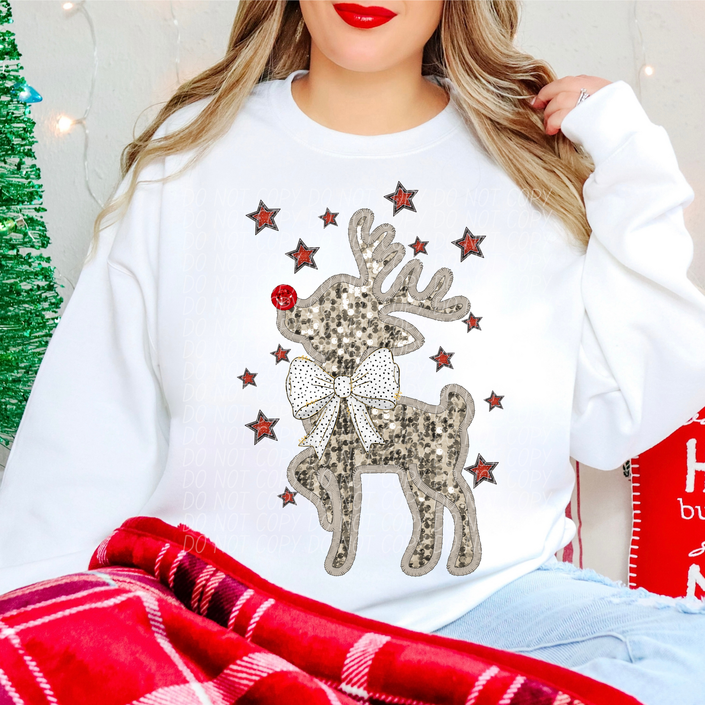 4820 Faux sequin reindeer *DREAM TRANSFER* DTF