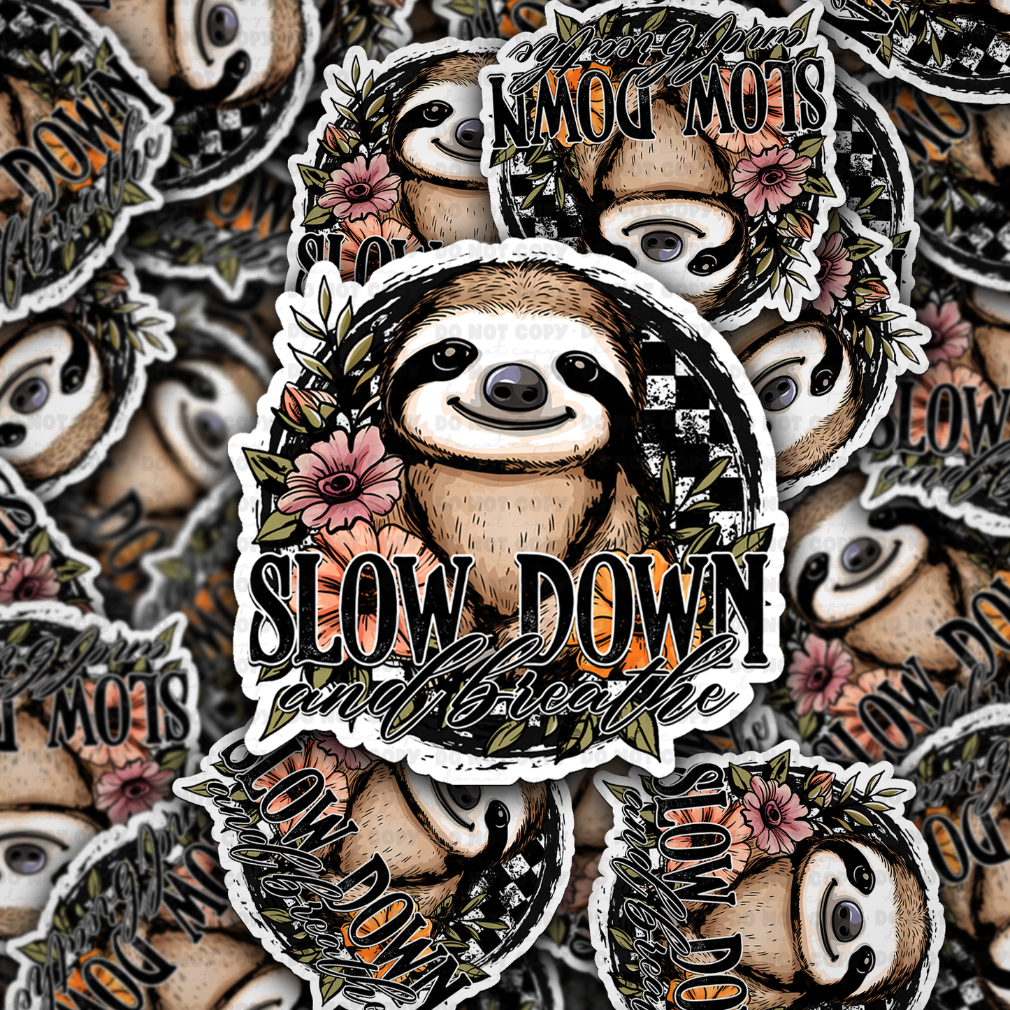 DC 1356 Slow down and breathe - die cut sticker