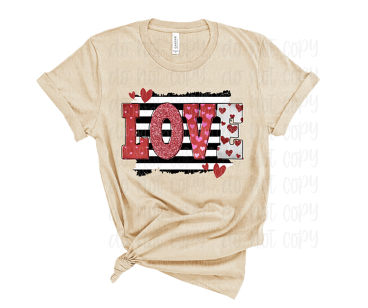 Love stripe heart Valentine's Day *DREAM TRANSFER* DTF