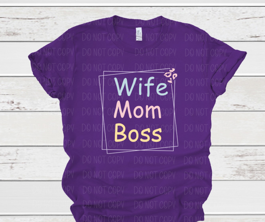 Wife mom boss square *DREAM TRANSFER* DTF