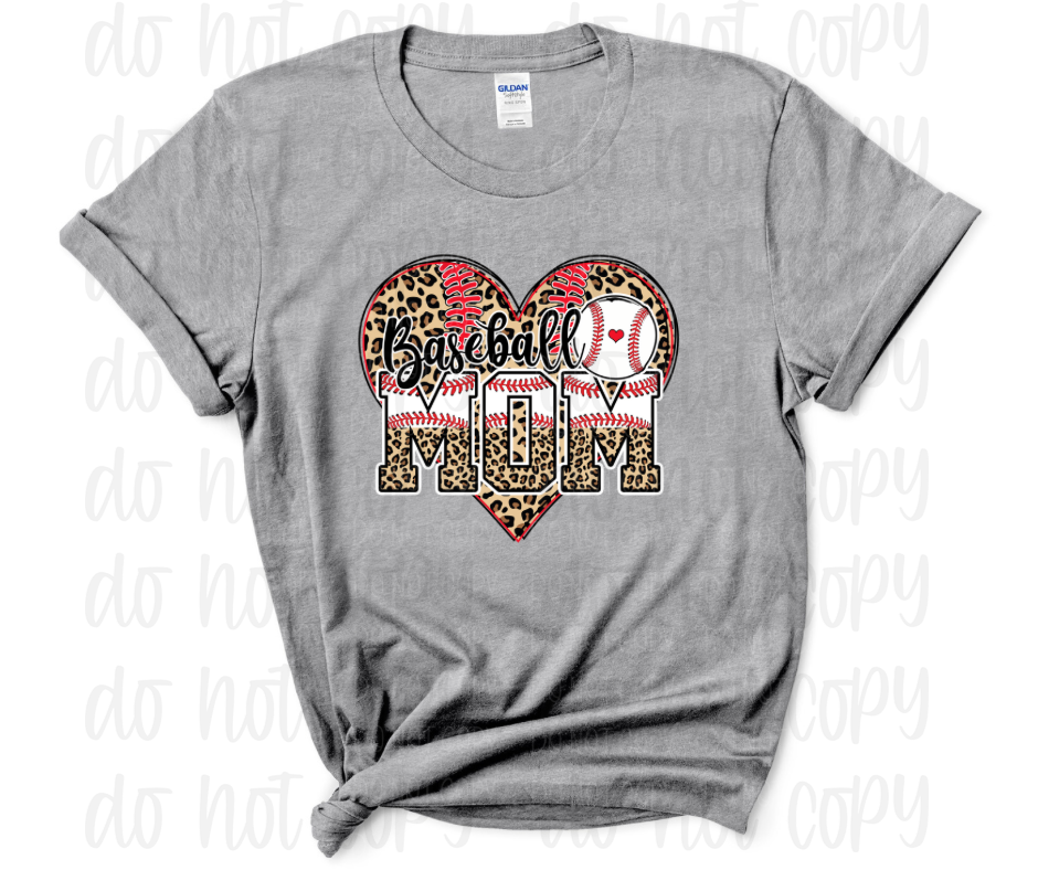 baseball leopard heart *DREAM TRANSFER* DTF