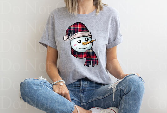 Buffalo plaid snowman face *DREAM TRANSFER* DTF