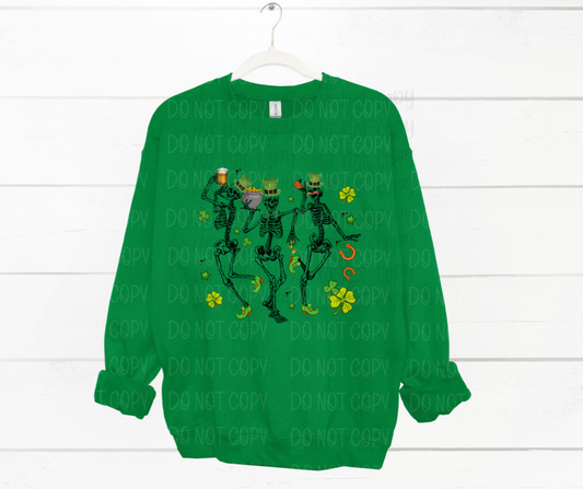 Dancing Irish skeletons St. Patrick's Day *DREAM TRANSFER* DTF