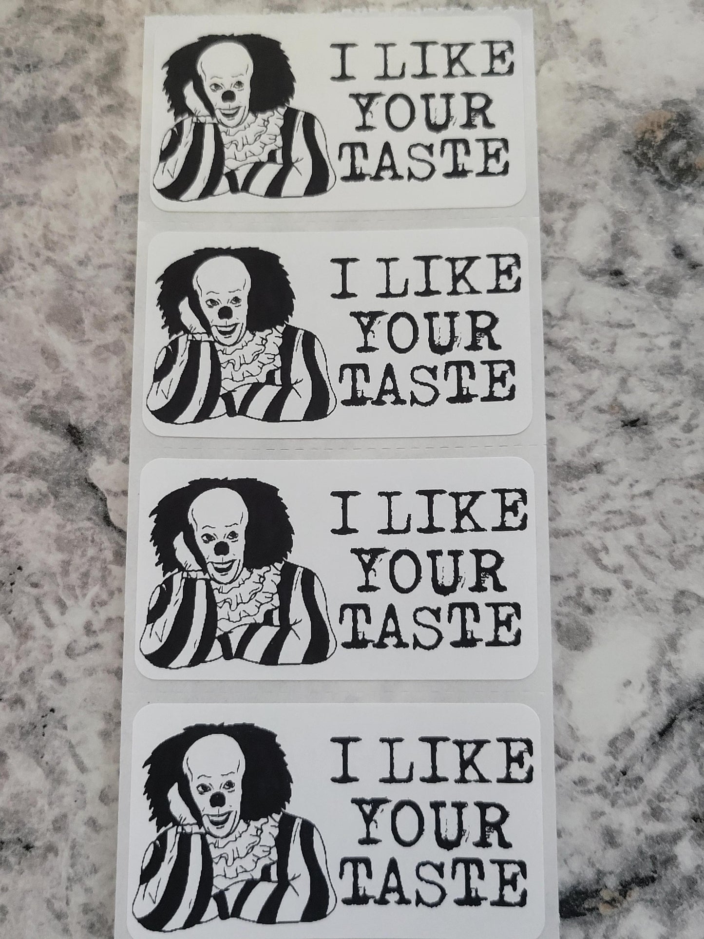 I like your taste clown Halloween 50 OR 100 count