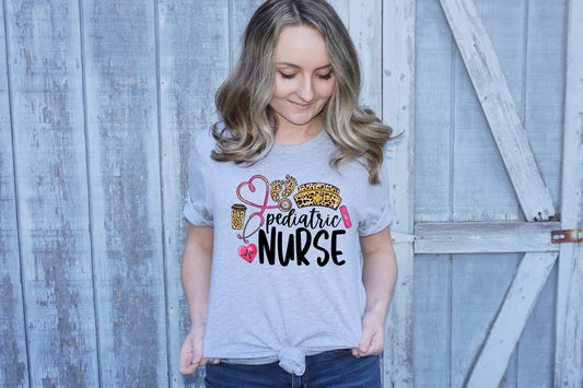 Pediatric Nurse leopard and pink  *DREAM TRANSFER* DTF