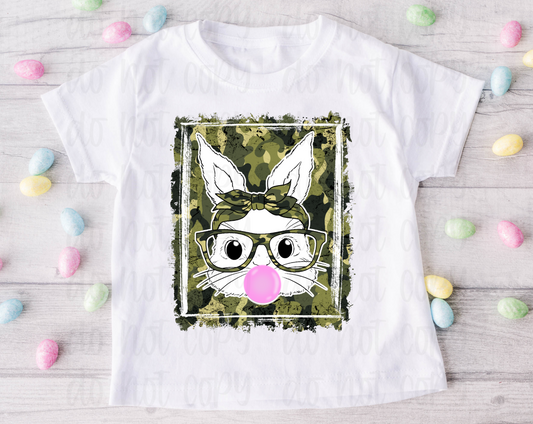 Camo Easter bunny with gum camouflage *DREAM TRANSFER* DTF