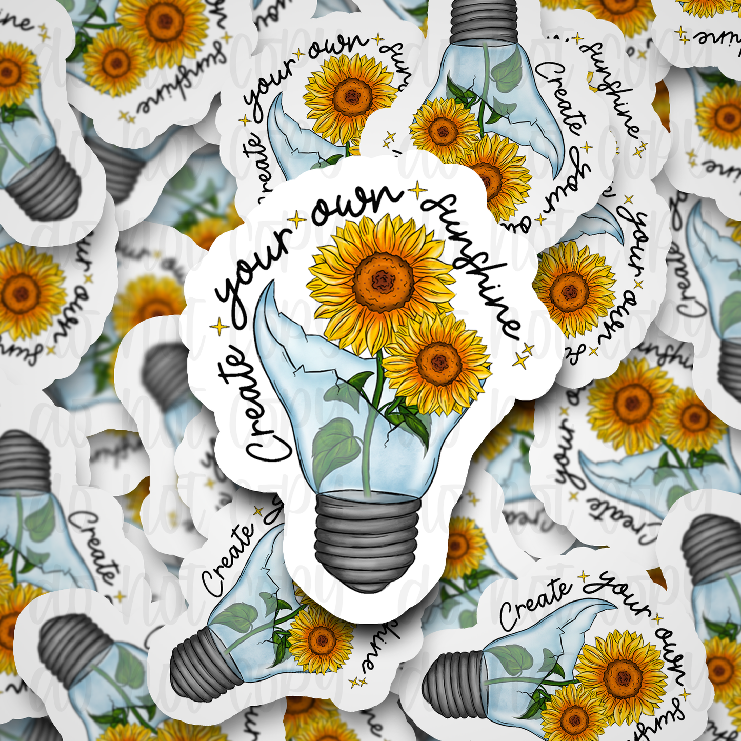 Create your own sunshine light bulb Die cut sticker 3-5 Business Day TAT