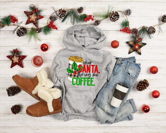 Dear Santa bring me coffee buffalo plaid *DREAM TRANSFER* DTF