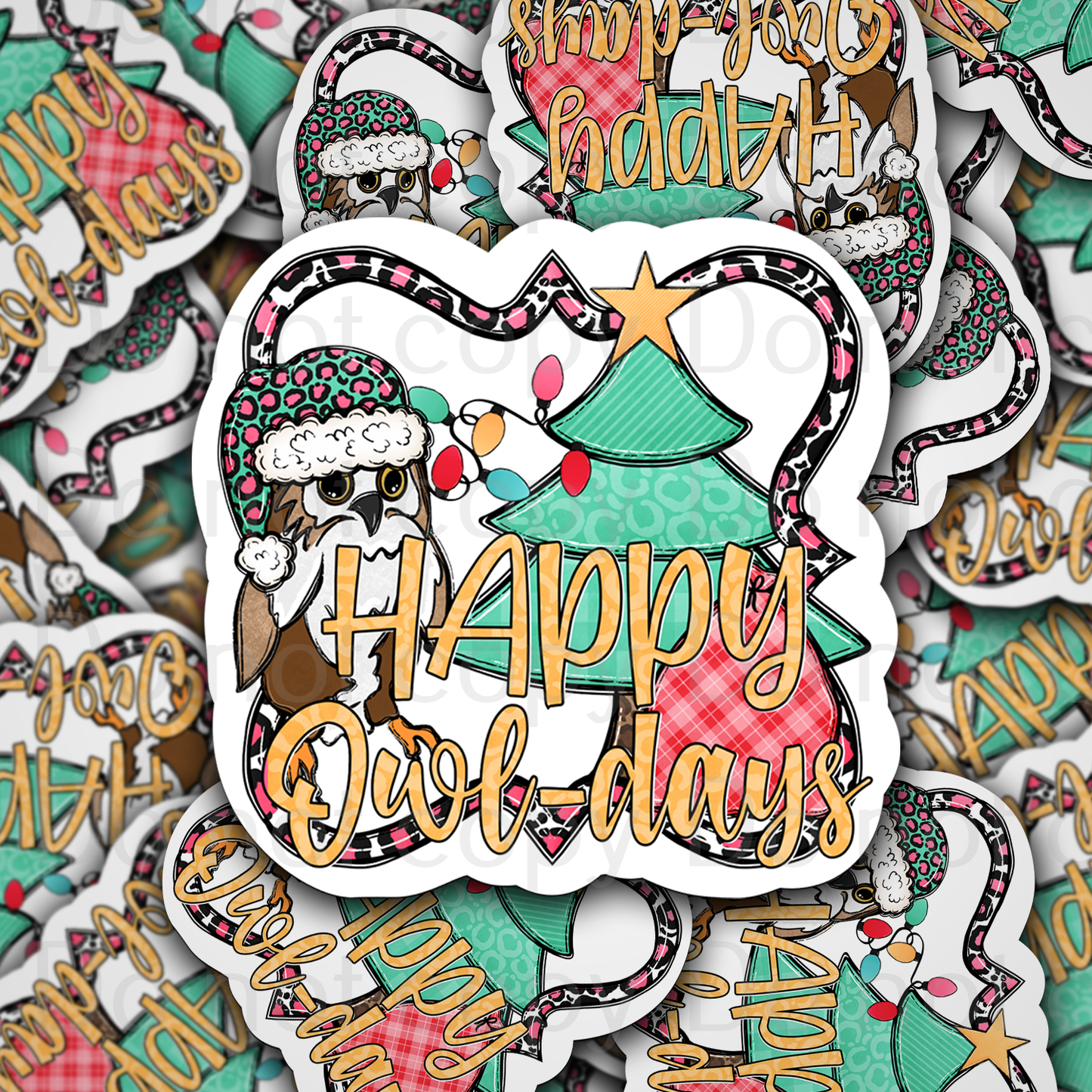 Happy Owl-days Die cut sticker 3-5 Business Day TAT