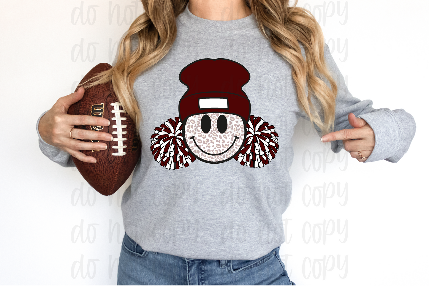 Retro Maroon burgundy cheer pom pom *DREAM TRANSFER* DTF