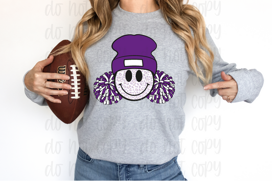 Retro purple cheer pom pom *DREAM TRANSFER* DTF